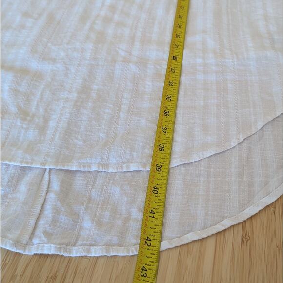 Anthropologie Cloth & Stone Beige/White Striped Tie Back Midi Dress, size L - Picture 7 of 10